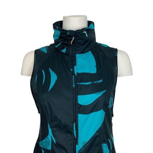 Lululemon Pack It Vest 4 Back Spin Stroke Peacock Blue Black Hooded - Picture 8 of 14